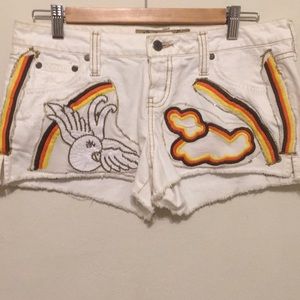 HINT Jeans Embroidered Shorts Size 9